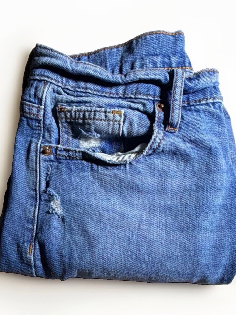 Old Navy Blue Boyfriend Jeans - Distressed Front Pocket